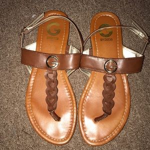 Brown braided Guess sandals